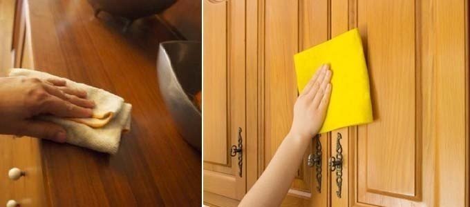 Как вывести пятна с кухонной мебели
