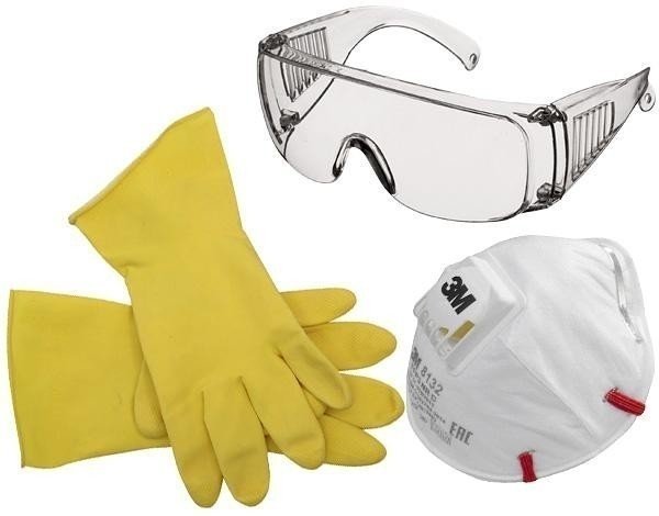Защитные очки и перчатки