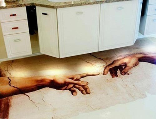Картина микеланджело сотворение адама руки