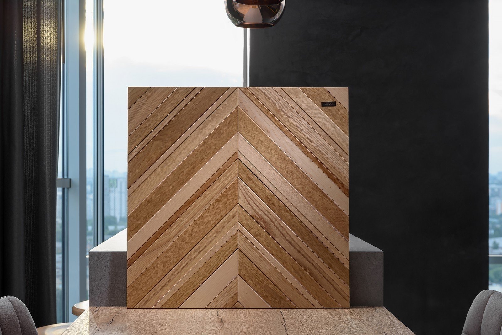 Шпонированные панели topperfo micro ulme stone edition acoustic wood panel