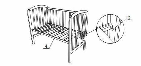 Сборка детской кроватки с маятником поперечного качания