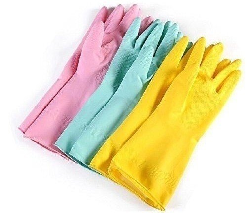 Перчатки household gloves хозяйственные латексные желтые l