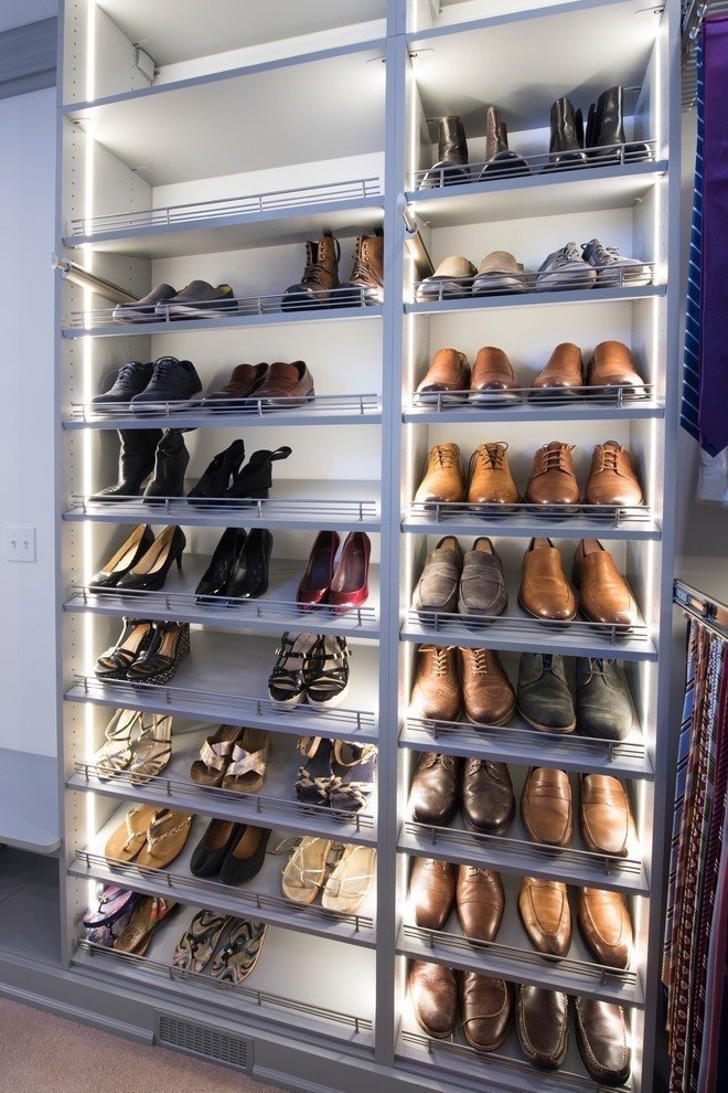 Полки для обуви в гардеробной