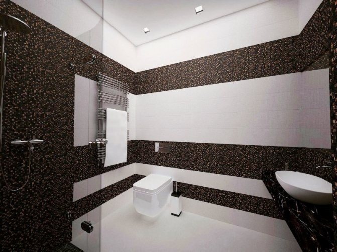Чёрно белая ванная комната дизайн