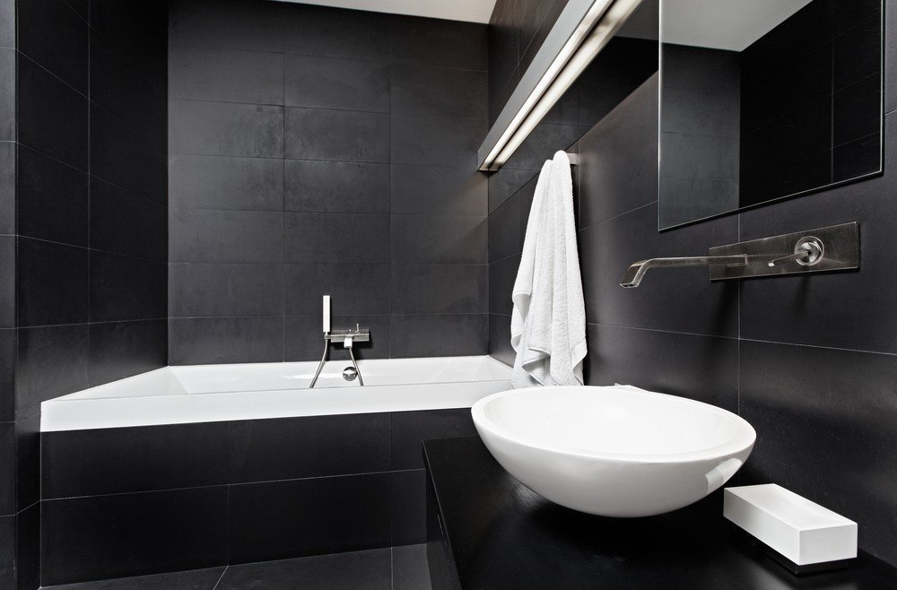 Чёрная ванная комната дизайн