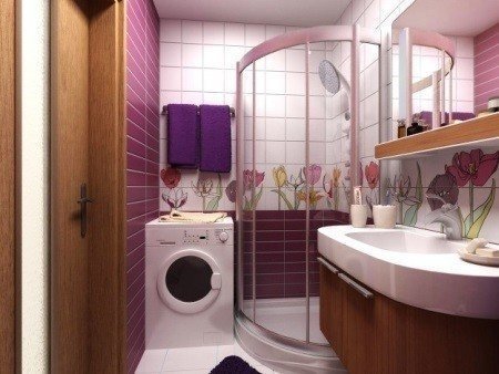 Дизайн маленькой ванной комнаты плитка