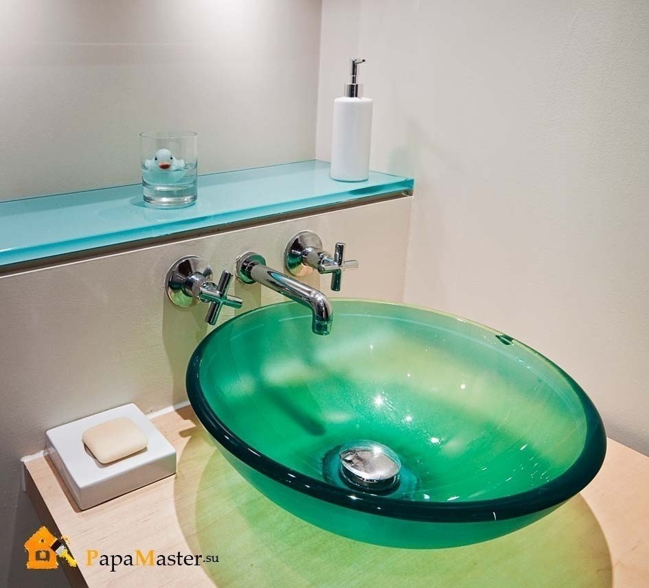 Раковина зеленая необычная в ванную