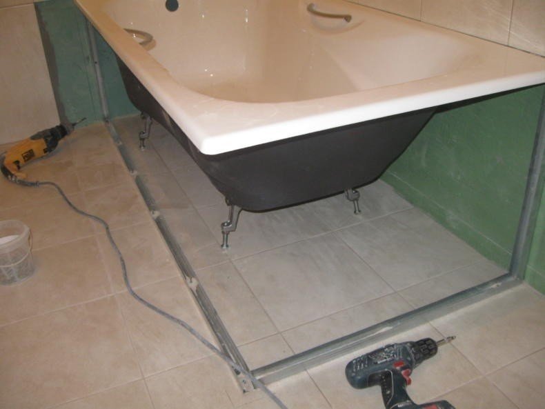 Каркас под ванную для плитки